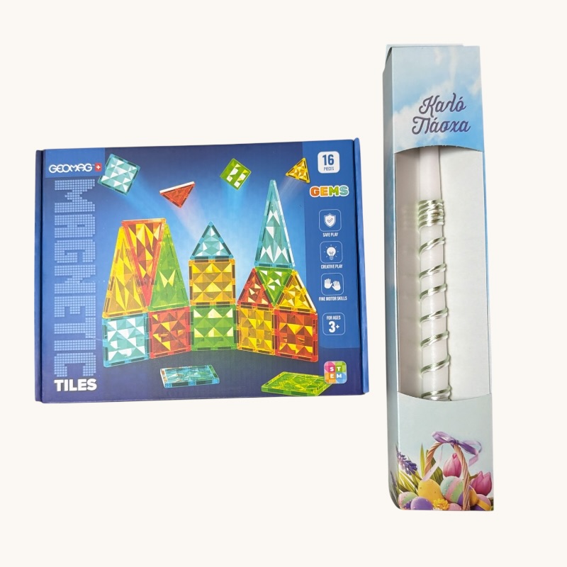 Παιχνιδολαμπάδα Geomag Magnetic Tiles Gems 16pcs. (PF.224.100.00)