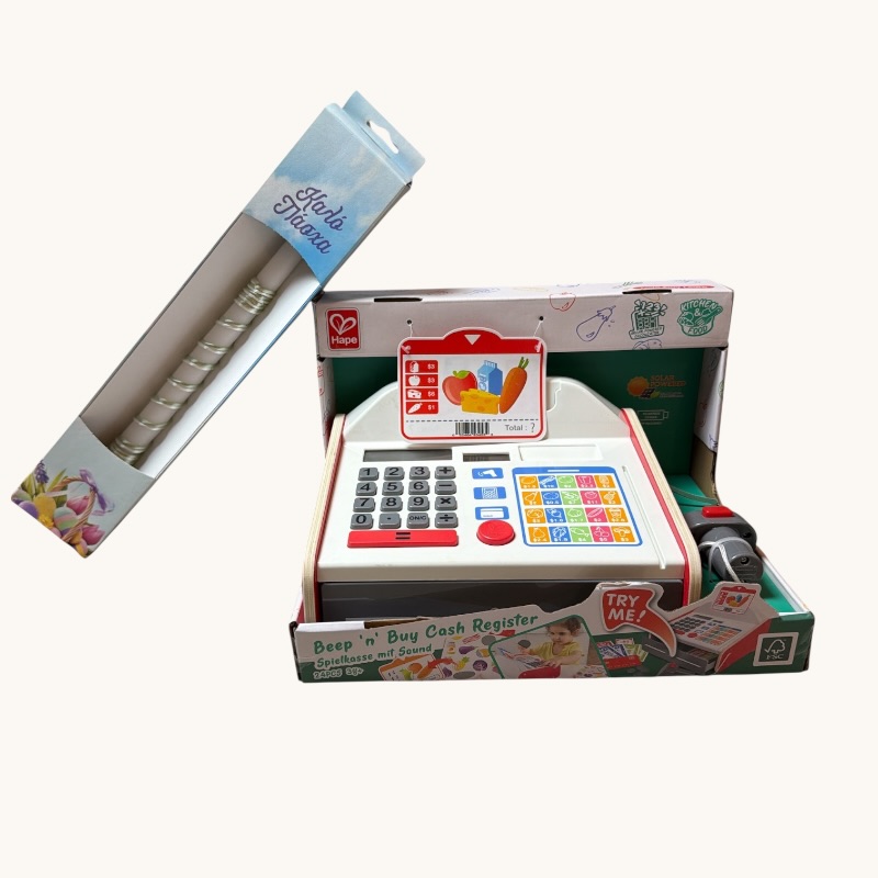 Παιχνιδολαμπάδα Hape Early Explorer Ξύλινη Ταμειακή Μηχανή Beep N Buy E3184A