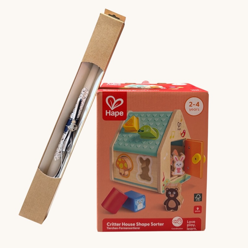 Παιχνιδολαμπάδα Hape Early Explorer Ξύλινο Critter House Shape Sorter (E0515A)