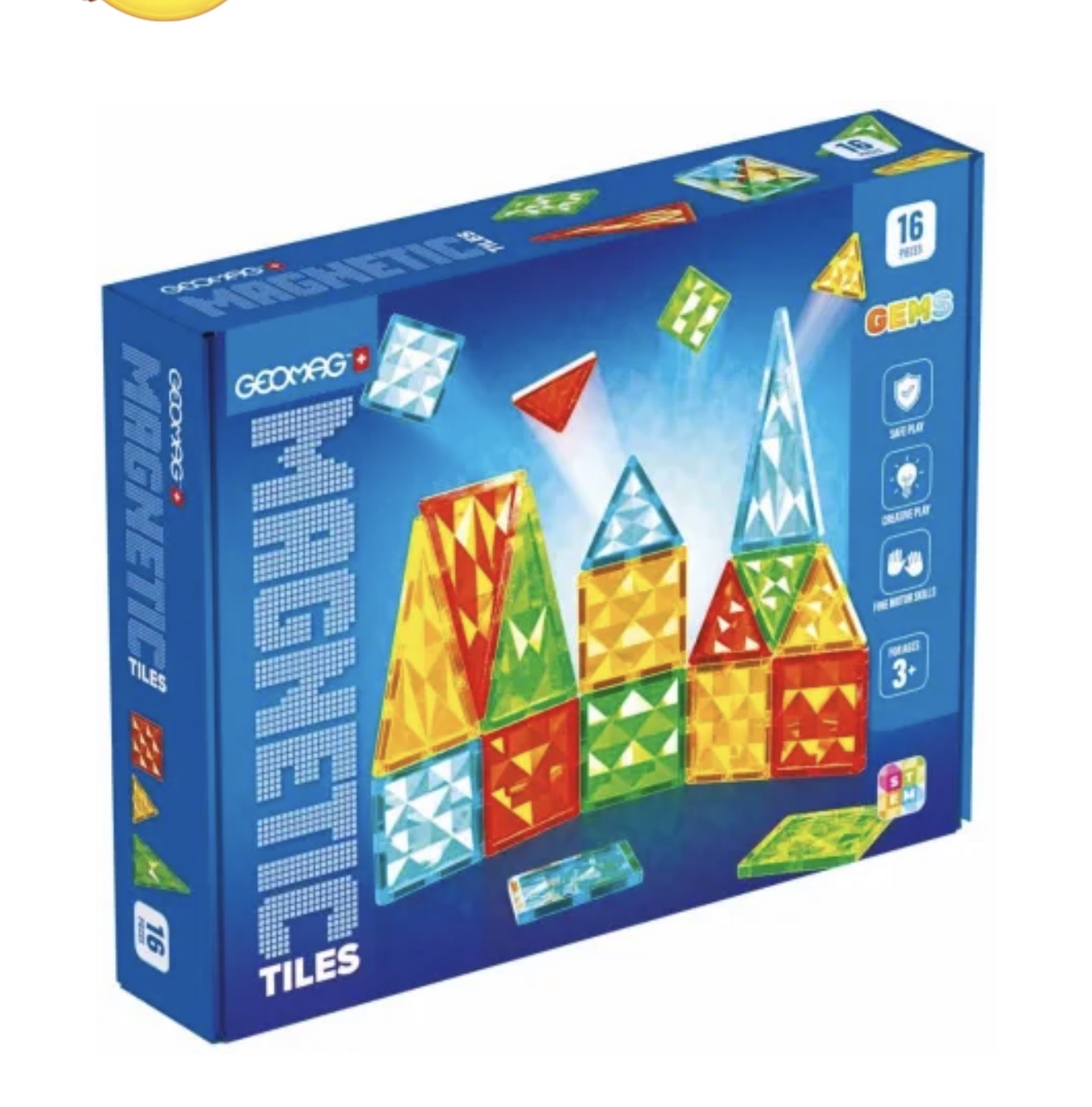 Παιχνιδολαμπάδα Geomag Magnetic Tiles Gems 16pcs. (PF.224.100.00) - Image 6